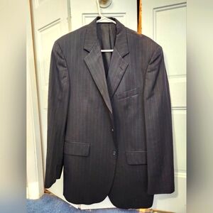 CALVIN KLEIN MEN'S NAVY STRIPE SUIT 100% WOOL JACKET 38R & PANTS 31 X 30